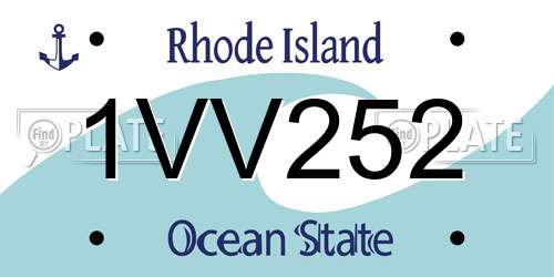 1VV252 Rhode Island License Plate
