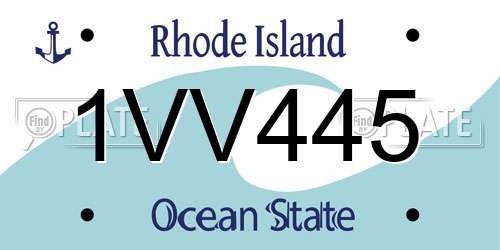 1VV445 Rhode Island License Plate