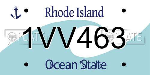 1VV463 Rhode Island License Plate