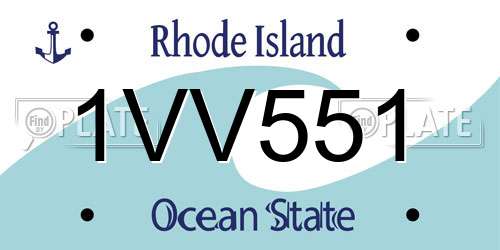 1VV551 Rhode Island License Plate