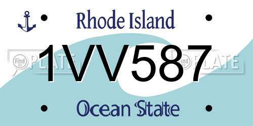 1VV587 Rhode Island License Plate