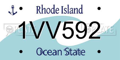 1VV592 Rhode Island License Plate