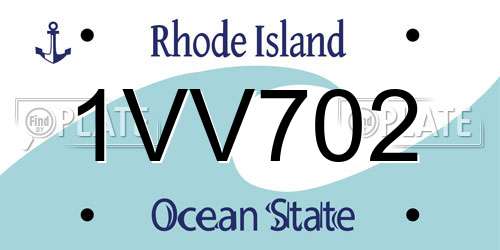 1VV702 Rhode Island License Plate