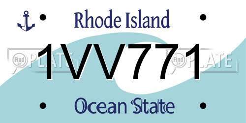 1VV771 Rhode Island License Plate