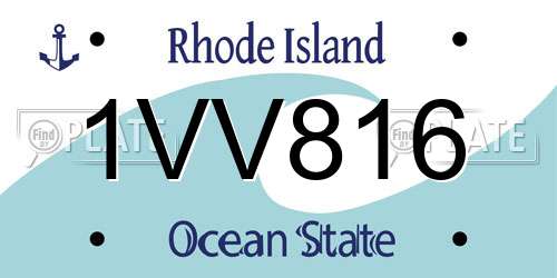 1VV816 Rhode Island License Plate