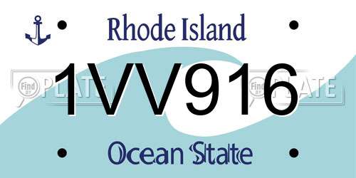 1VV916 Rhode Island License Plate