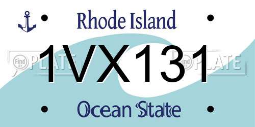 1VX131 Rhode Island License Plate