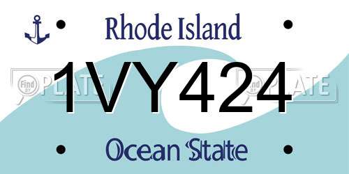 1VY424 Rhode Island License Plate