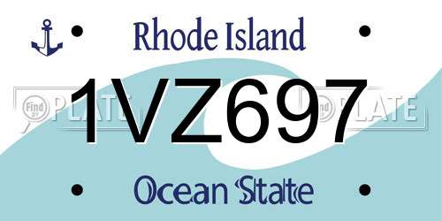 1VZ697 Rhode Island License Plate