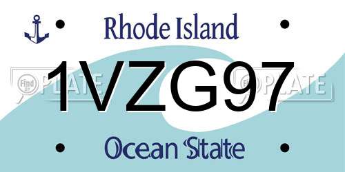 1VZG97 Rhode Island License Plate