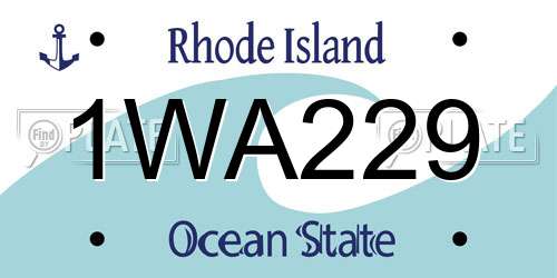 1WA229 Rhode Island License Plate