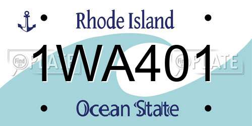 1WA401 Rhode Island License Plate