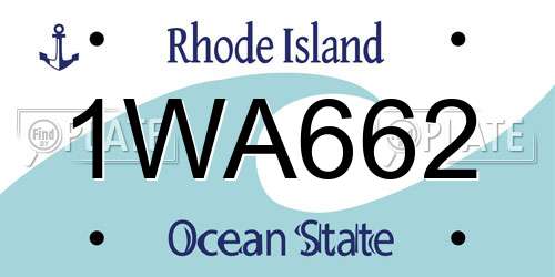 1WA662 Rhode Island License Plate