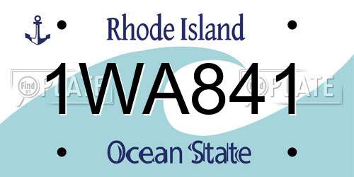 1WA841 Rhode Island License Plate