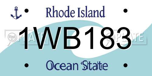 1WB183 Rhode Island License Plate