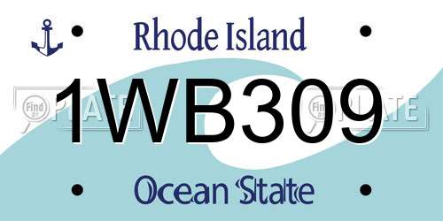 1WB309 Rhode Island License Plate