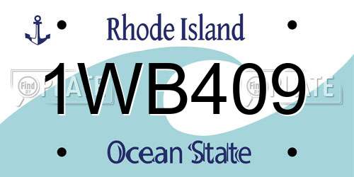 1WB409 Rhode Island License Plate