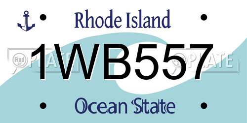 1WB557 Rhode Island License Plate