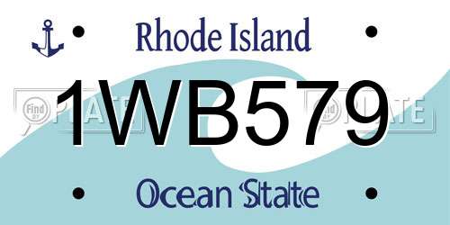 1WB579 Rhode Island License Plate
