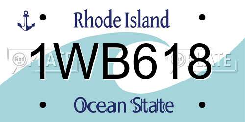 1WB618 Rhode Island License Plate
