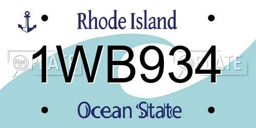 1WB934 Rhode Island License Plate