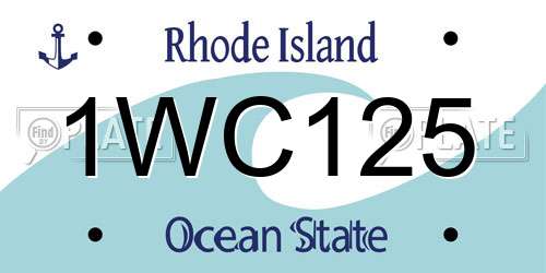 1WC125 Rhode Island License Plate