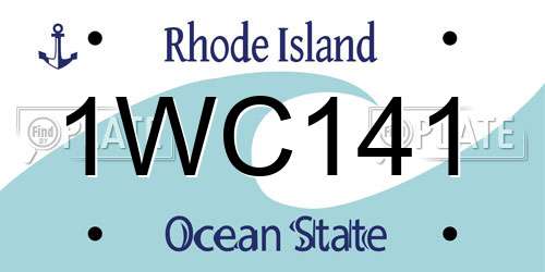 1WC141 Rhode Island License Plate