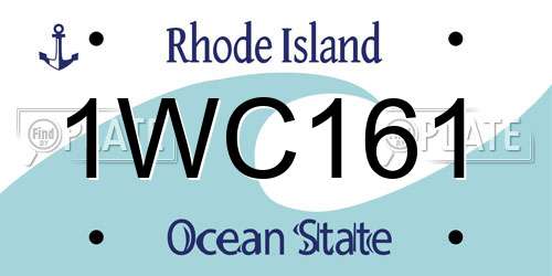 1WC161 Rhode Island License Plate