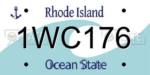 1WC176 Rhode Island License Plate