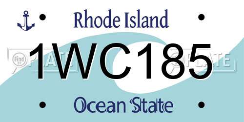 1WC185 Rhode Island License Plate