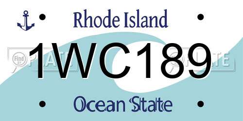 1WC189 Rhode Island License Plate