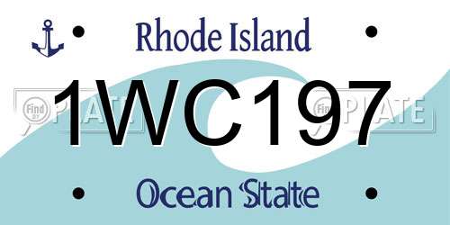 1WC197 Rhode Island License Plate