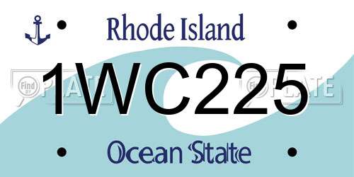 1WC225 Rhode Island License Plate