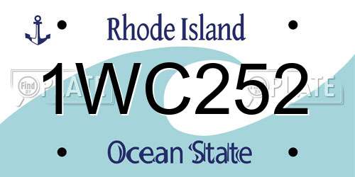 1WC252 Rhode Island License Plate