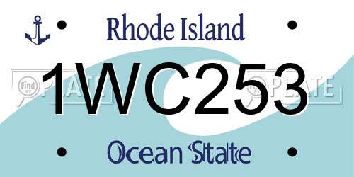 1WC253 Rhode Island License Plate