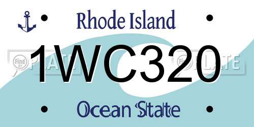 1WC320 Rhode Island License Plate