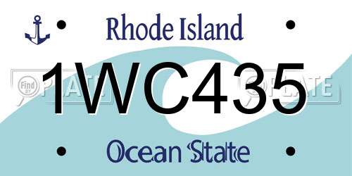 1WC435 Rhode Island License Plate
