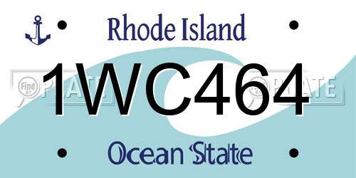 1WC464 Rhode Island License Plate