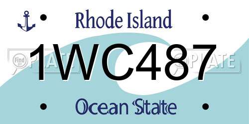 1WC487 Rhode Island License Plate