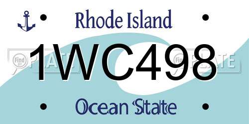 1WC498 Rhode Island License Plate