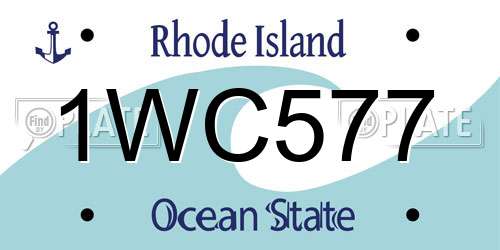 1WC577 Rhode Island License Plate