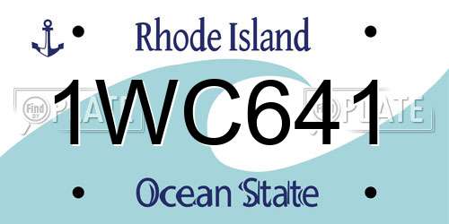 1WC641 Rhode Island License Plate