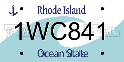 1WC841 Rhode Island License Plate