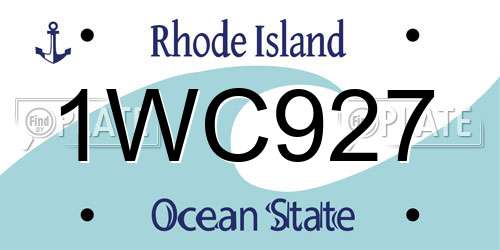 1WC927 Rhode Island License Plate