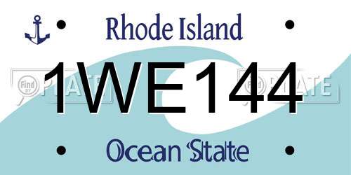 1WE144 Rhode Island License Plate