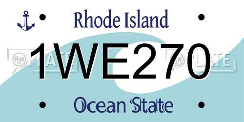 1WE270 Rhode Island License Plate