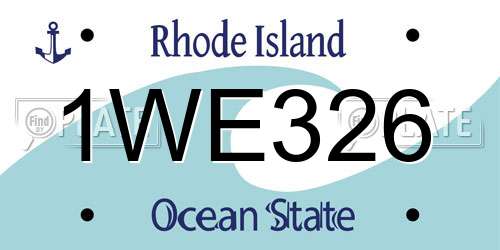 1WE326 Rhode Island License Plate