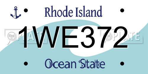 1WE372 Rhode Island License Plate