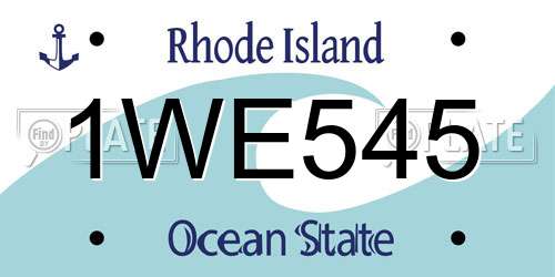 1WE545 Rhode Island License Plate