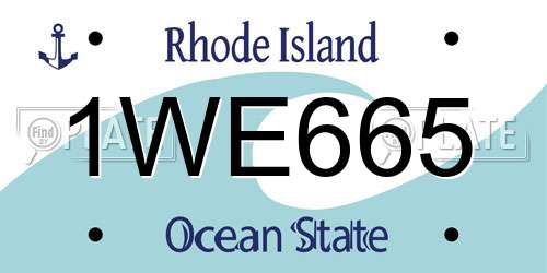 1WE665 Rhode Island License Plate